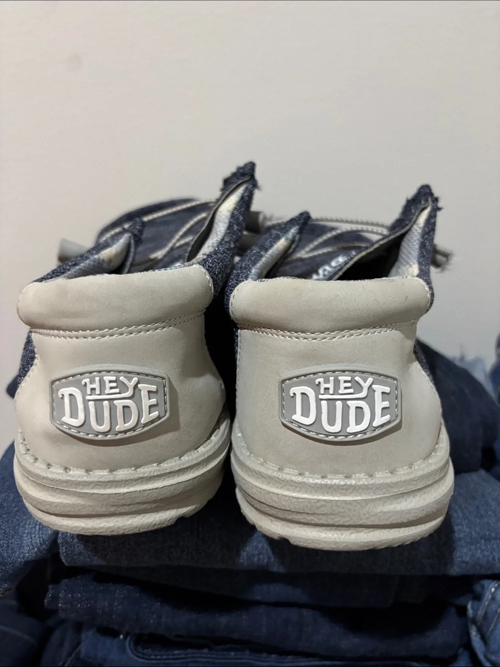 Men’s Hey Dude Navy Knit Slip-On Moccasins